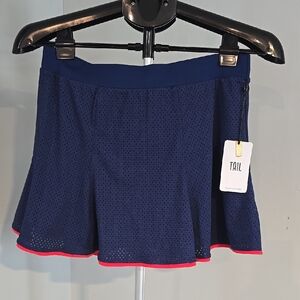 Tail Skort W/Flounce & Hem Piping Ahtletic Skirt / Short Size M